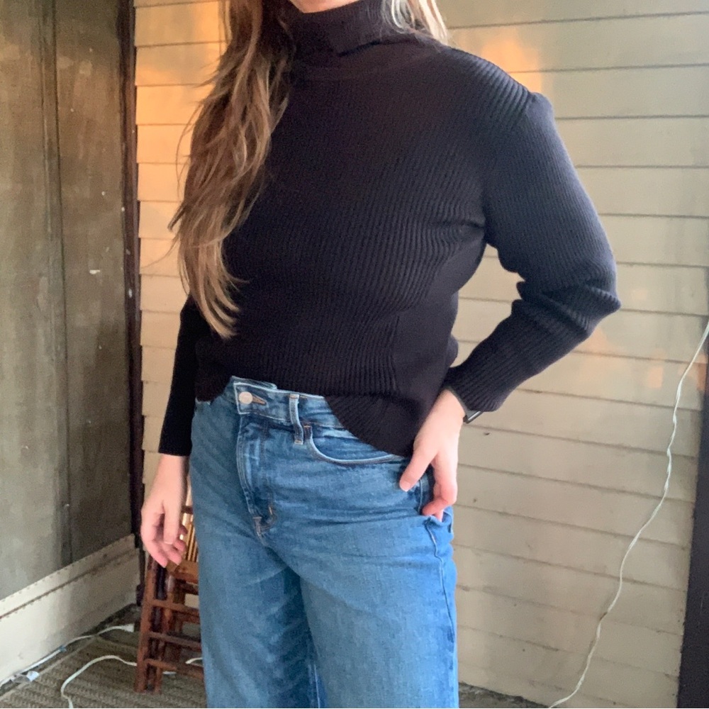 Chic, black turtleneck sweater, Coldwater Creek size XS